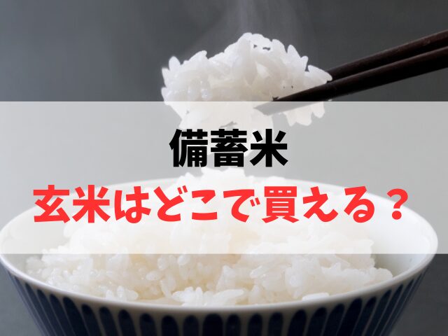 備蓄米の玄米はどこで買える