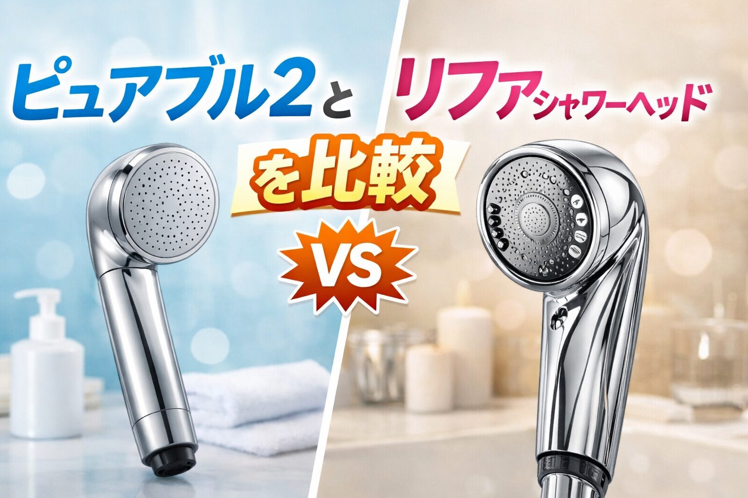 ピュアブル2とリファシャワーヘッドを比較