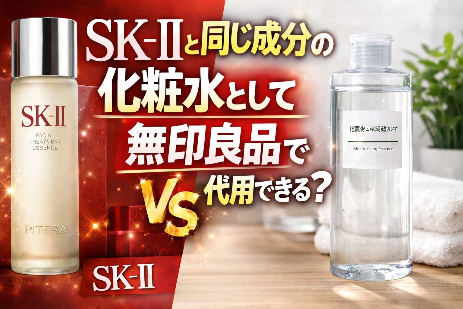 SK2と同じ成分の化粧水として無印良品で代用できる？