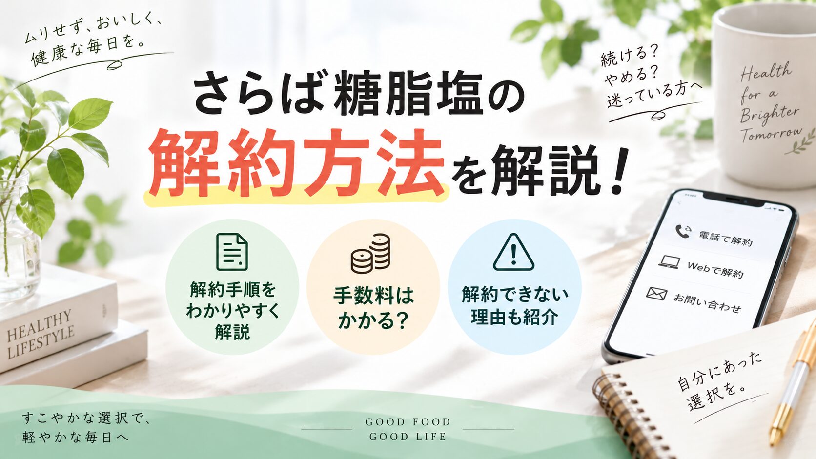 さらば糖脂塩の解約方法を解説！手数料や解約できない理由も紹介